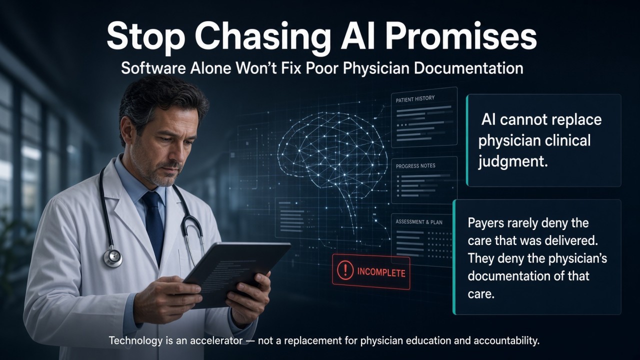 Stop Chasing AI Promises. Software Alone Won’t Fix Poor Physician Documentation